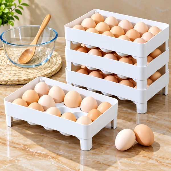 1 pcs 15-Egg Refrigerator Storage Box – Fresh-Keeping Egg Tray & Kitchen Egg Holder