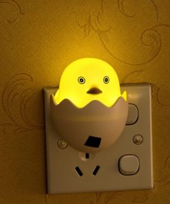 Cute Yellow Duck Egg Shell LED Night Light with Automatic Light Sensor – Dimmable Soft Warm Glow Animal Chick Lamp for Kids Bedroom, Baby Nursery, Hallway, Bathroom & Home Decor 