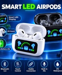 Smart LED Display Wireless Earbuds – Bluetooth Earphones