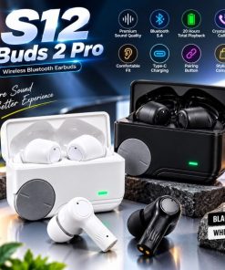 S12 Buds 2 Pro TWS Wireless Earbuds with Charging Case – Bluetooth 5.4 Stereo Earphones for Music & Hands-Free Calling
