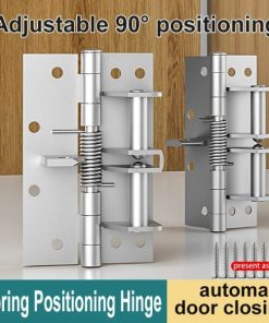 3-in-1 Heavy-Duty Automatic Self-Closing Door Hinges – 90° Positioning Spring Hinge with Integrated Door Closer & Stopper Function