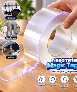 3 Meter Heavy Duty Double-Sided Nano Tape – Strong Transparent Adhesive Gel Mounting Tape, Waterproof & Removable No-Trace for Household Use